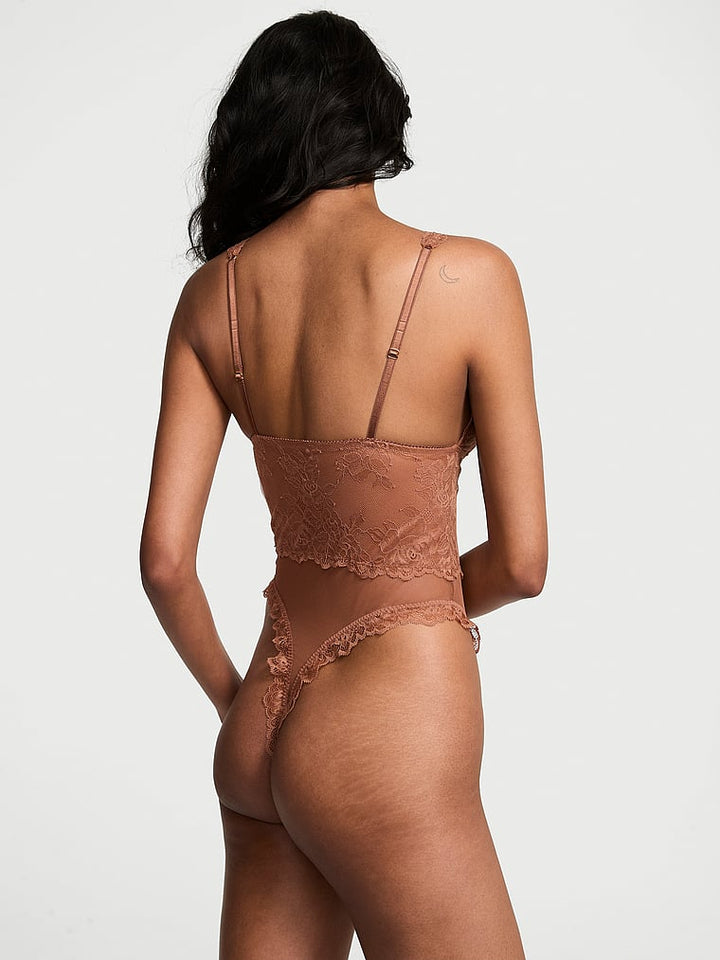 Victoria's Secret Very Sexy Sheer Rose Plunge Bodysuit