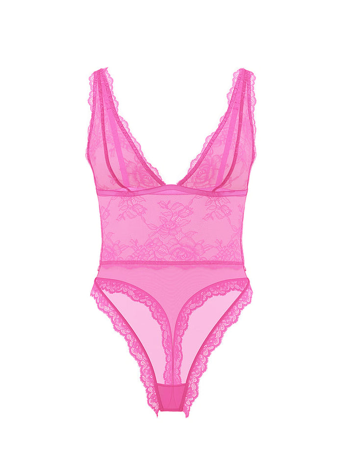 Victoria's Secret Very Sexy Sheer Rose Plunge Bodysuit
