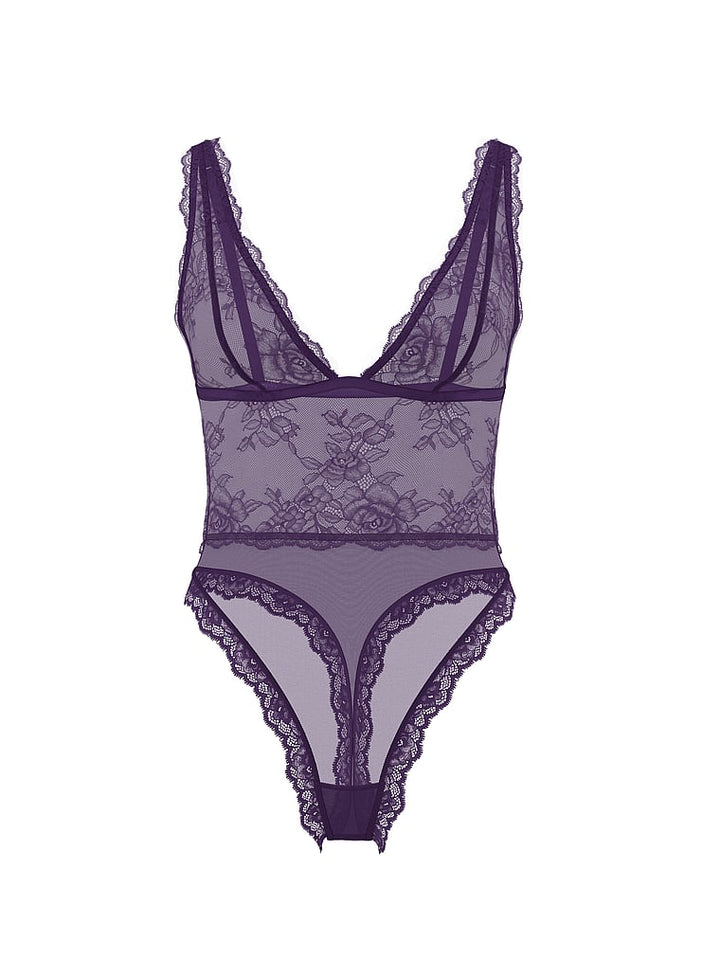 Victoria's Secret Very Sexy Sheer Rose Plunge Bodysuit