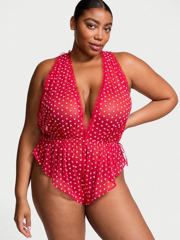 Victoria's Secret Tease Heart Mesh Romper