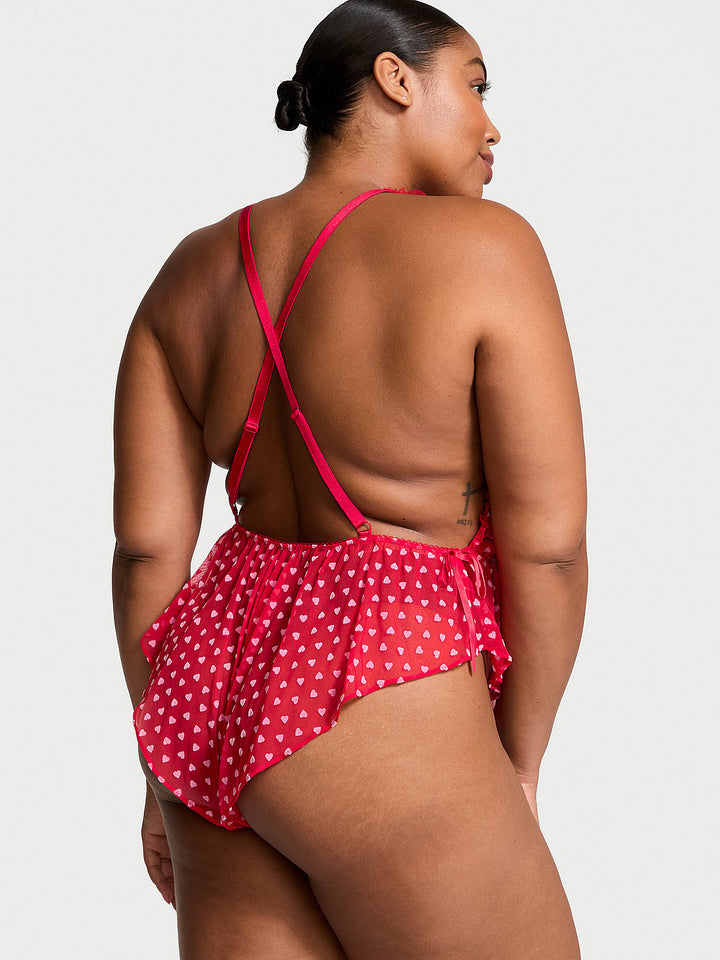 Victoria's Secret Tease Heart Mesh Romper