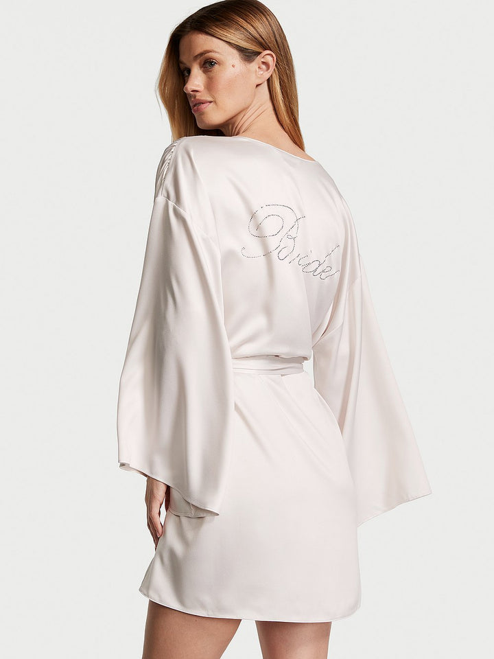 Victoria's Secret Bride Embellished Satin Short Robe