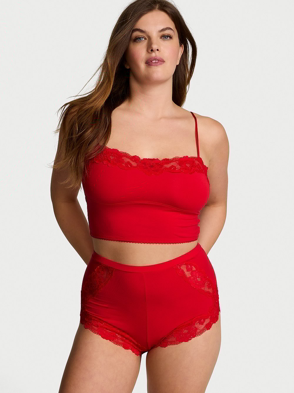Victoria's Secret Modal Soft & Lace Trim Straight-Neck Cami Set