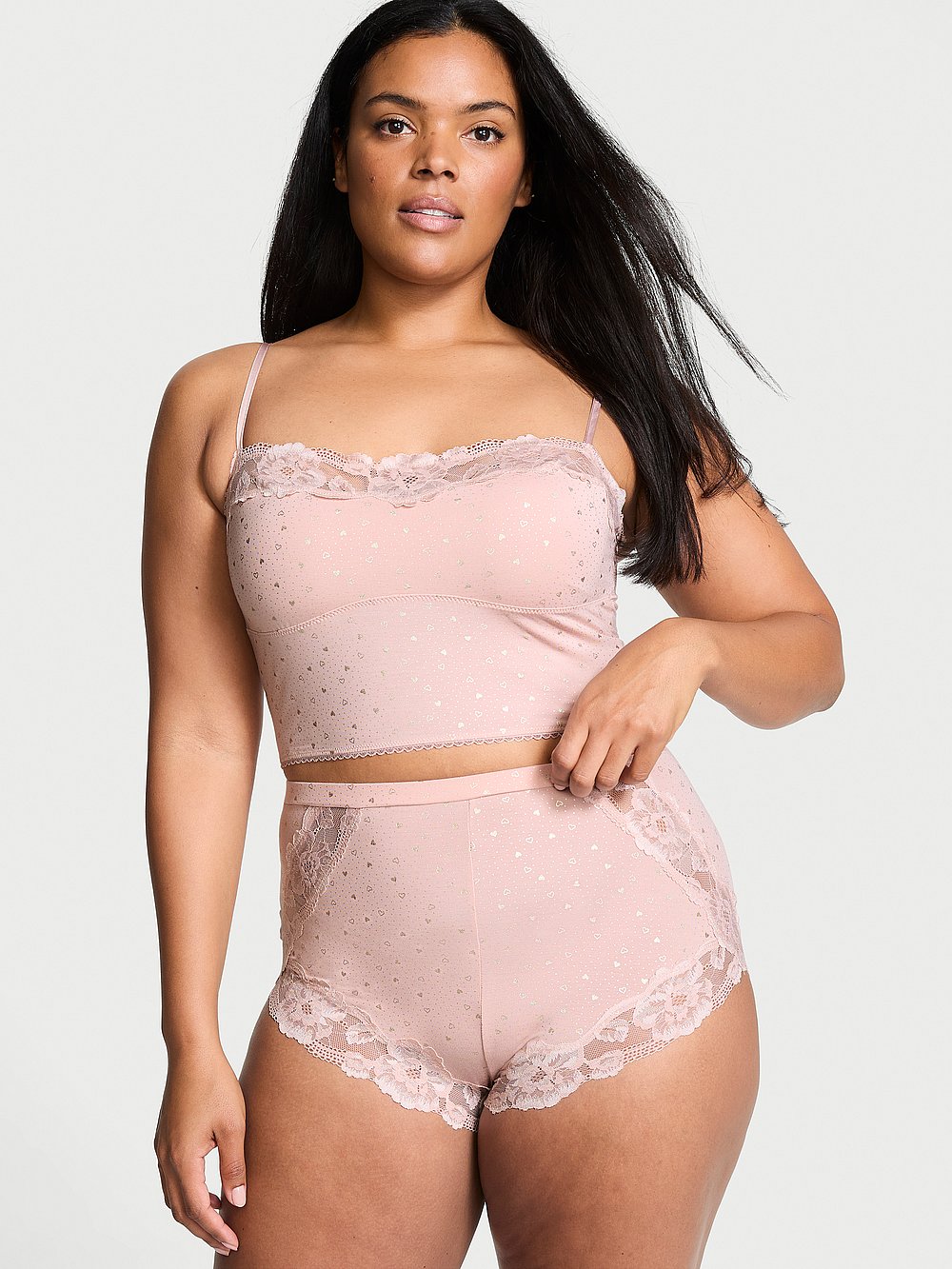 Victoria's Secret Modal Soft & Lace Trim Straight-Neck Cami Set
