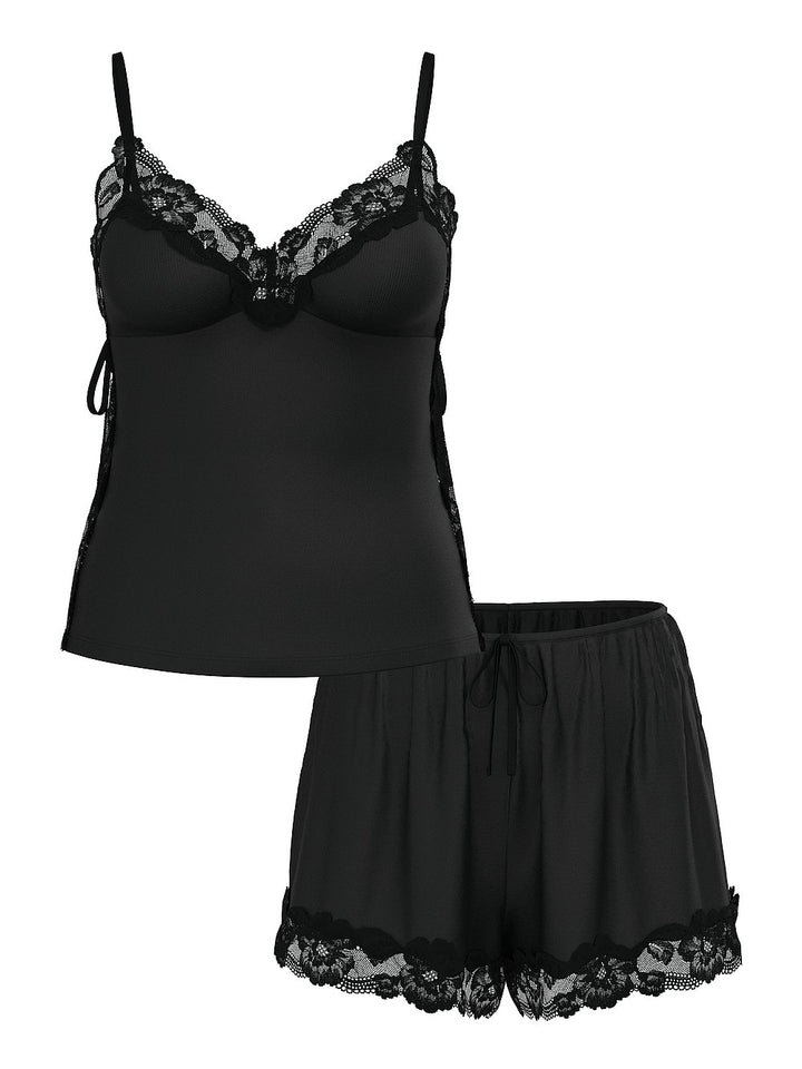 Victoria's Secret Ribbed Modal & Lace Cami Shorts Set