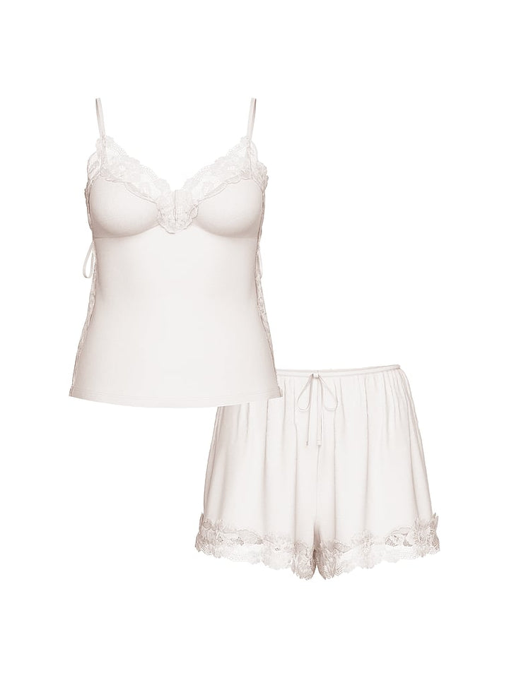 Victoria's Secret Ribbed Modal & Lace Cami Shorts Set
