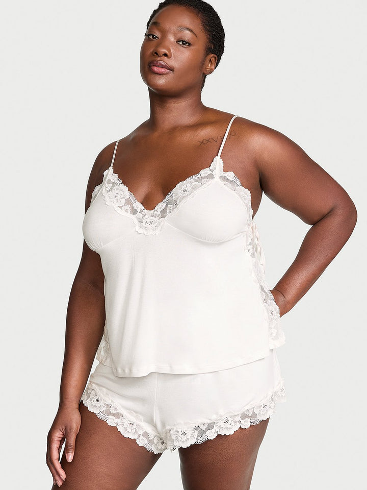 Victoria's Secret Ribbed Modal & Lace Cami Shorts Set