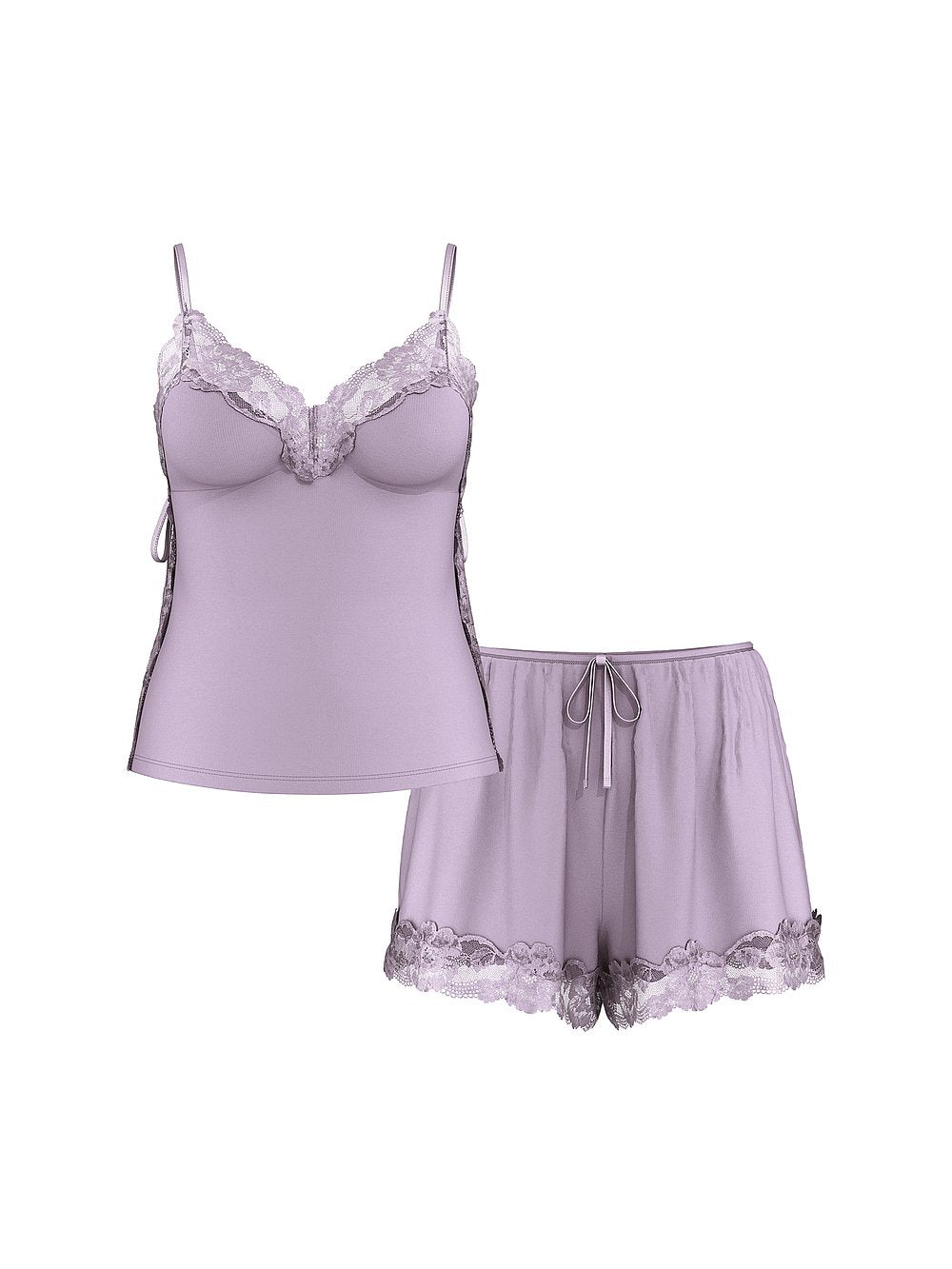 Victoria's Secret Ribbed Modal & Lace Cami Shorts Set