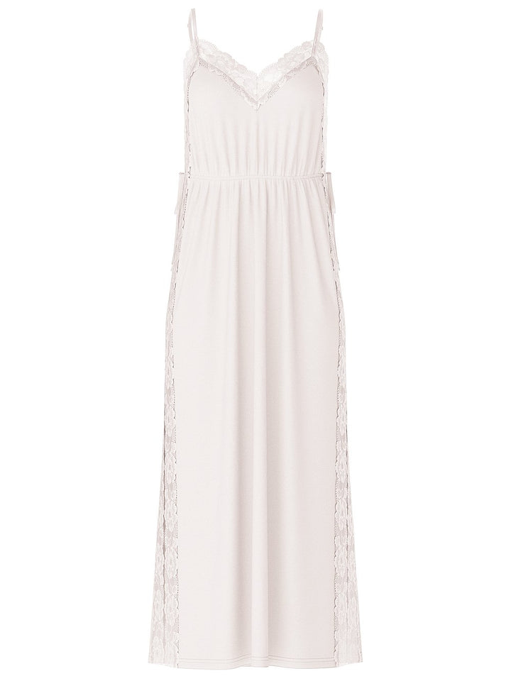 Victoria's Secret Ribbed Modal Lace-Trim Long Slip Dress