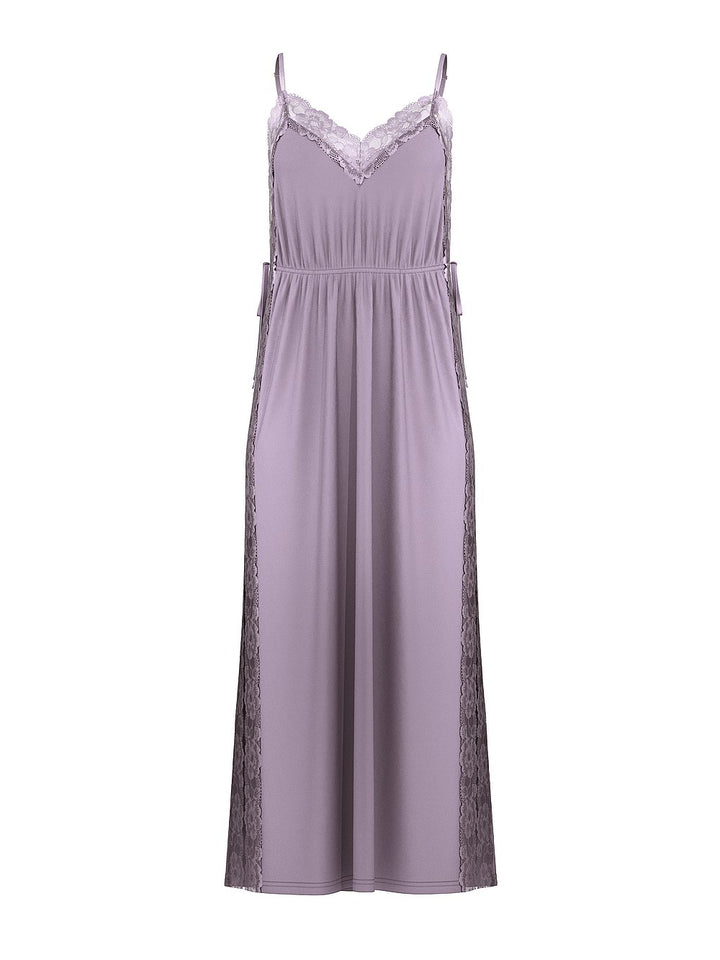 Victoria's Secret Ribbed Modal Lace-Trim Long Slip Dress