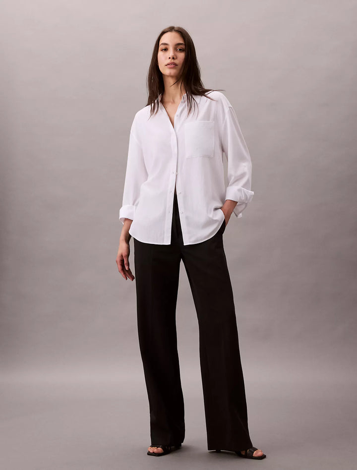 Calvin Klein Tencel Roll Tab Classic Button-Down Shirt