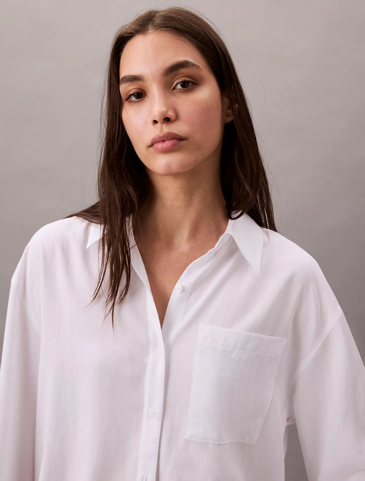 Calvin Klein Tencel Roll Tab Classic Button-Down Shirt