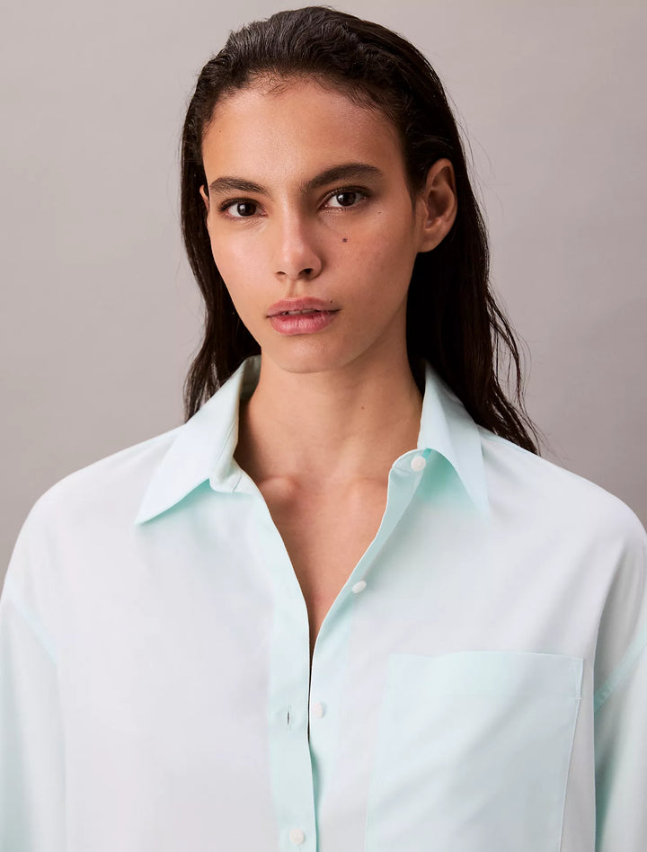 Calvin Klein Tencel Roll Tab Classic Button-Down Shirt