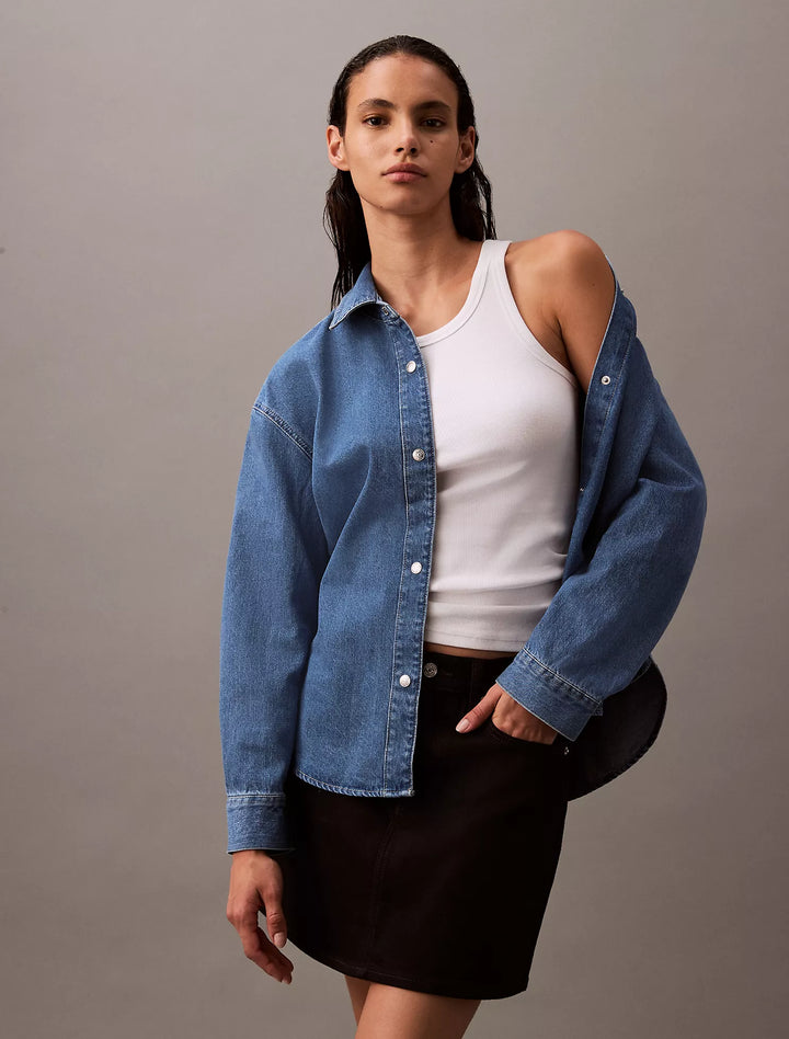 Calvin Klein Relaxed Denim Button-Down Shirt