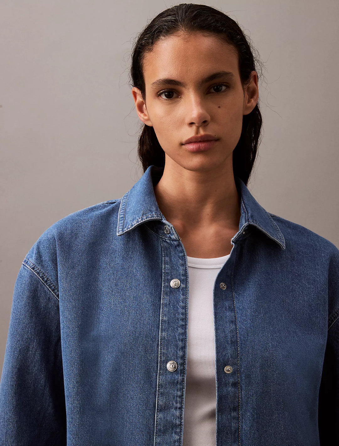 Calvin Klein Relaxed Denim Button-Down Shirt