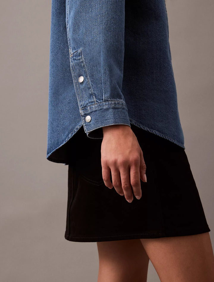 Calvin Klein Relaxed Denim Button-Down Shirt