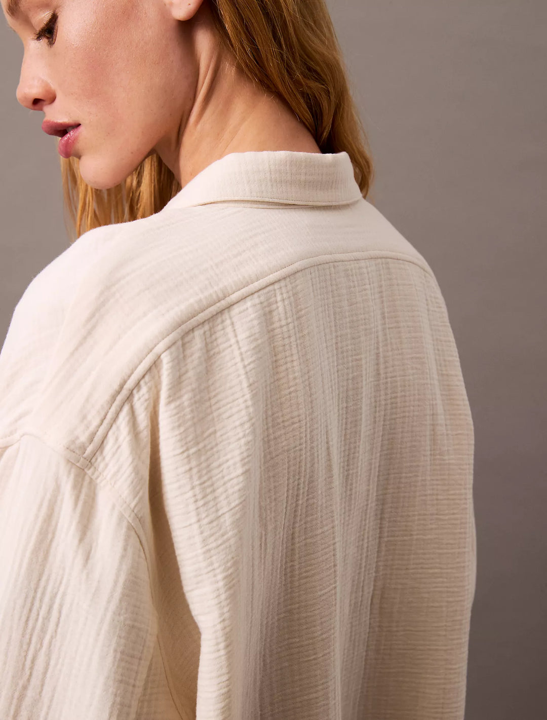 Calvin Klein Double Gauze Roll Tab Button-Down Shirt