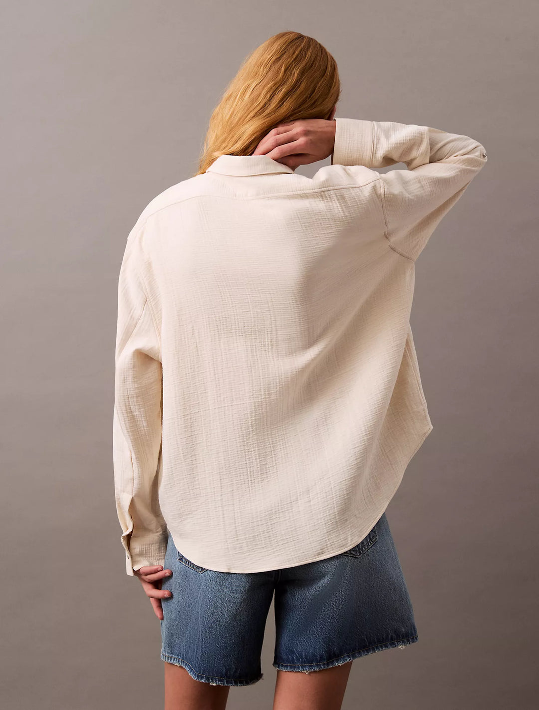 Calvin Klein Double Gauze Roll Tab Button-Down Shirt