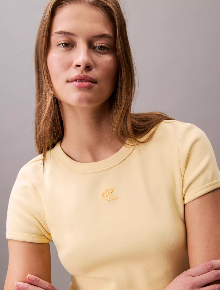 Calvin Klein Cotton Contour Rib Monogram Logo Mini Dress