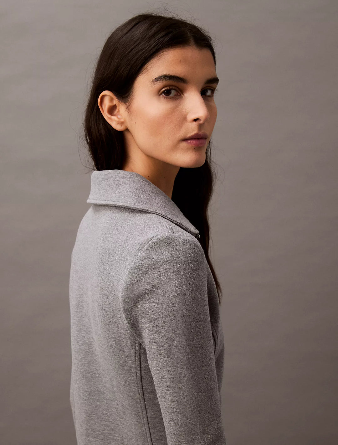 Calvin Klein Scuba Zip Collar Mini Dress