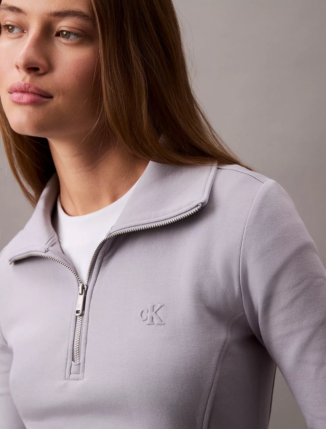 Calvin Klein Scuba Zip Collar Mini Dress