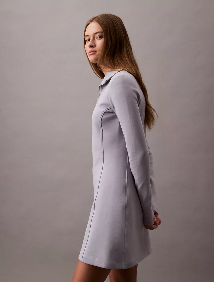Calvin Klein Scuba Zip Collar Mini Dress