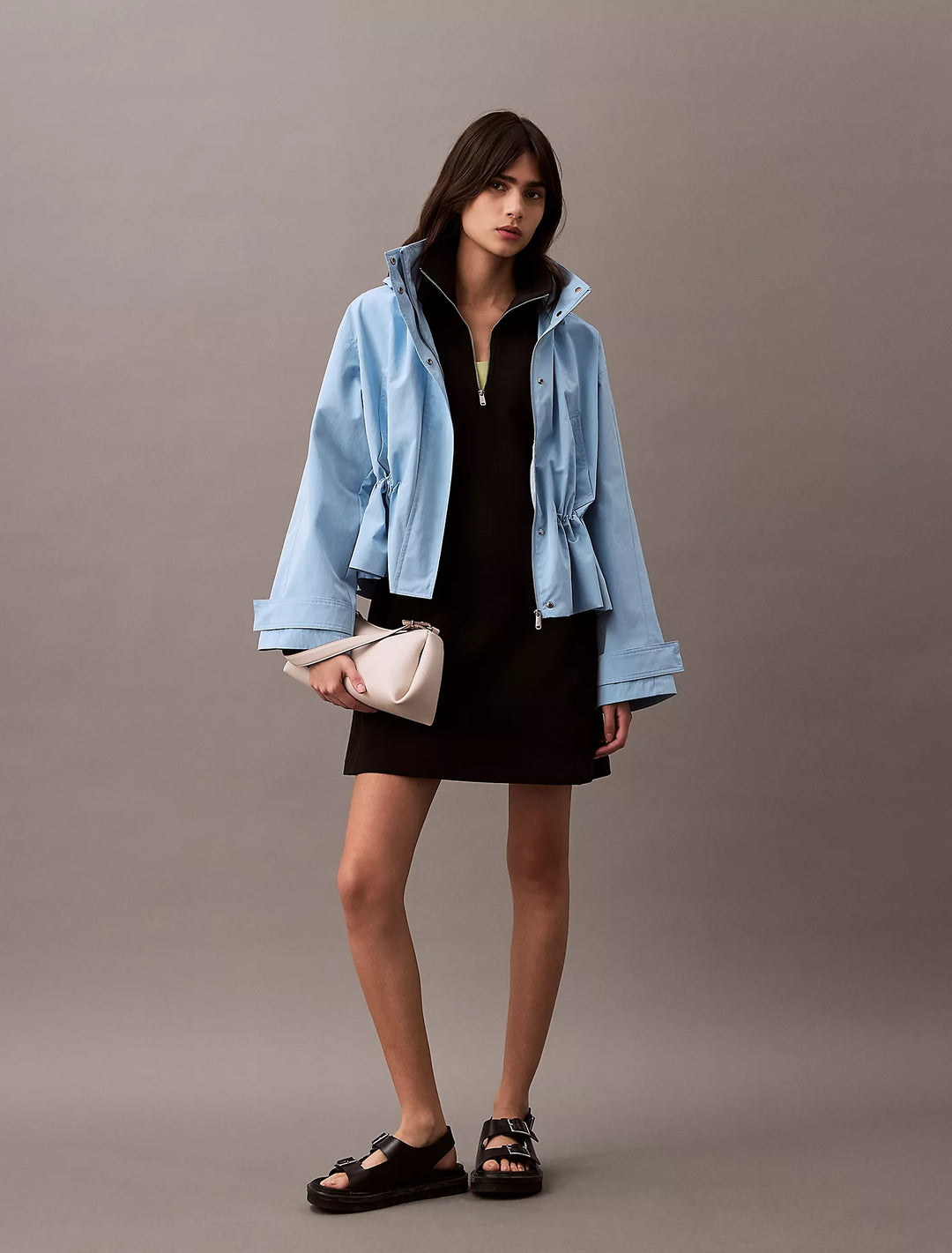 Calvin Klein Scuba Zip Collar Mini Dress