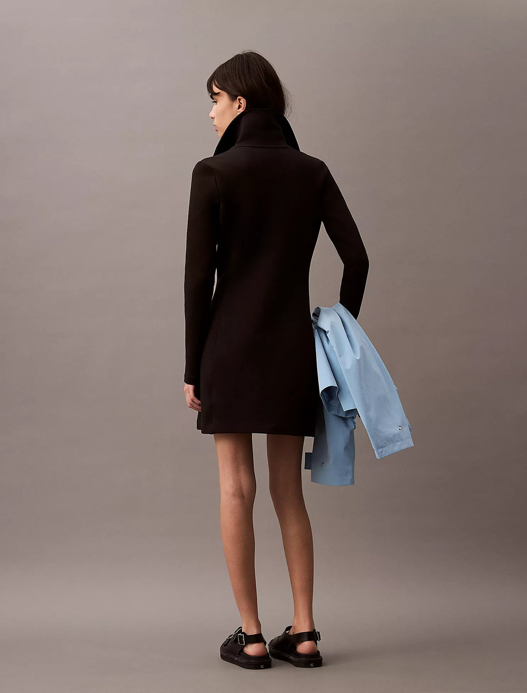 Calvin Klein Scuba Zip Collar Mini Dress