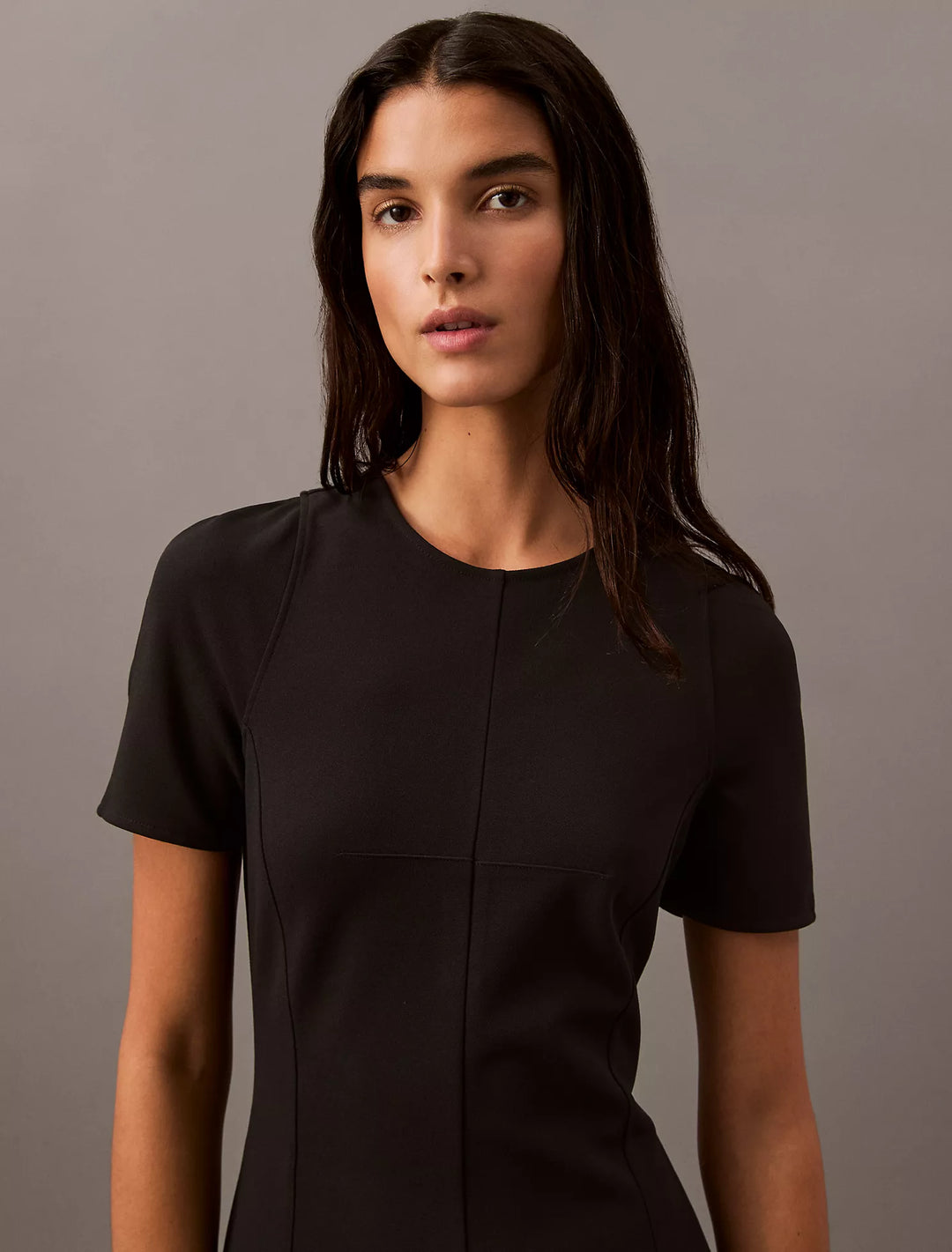 Calvin Klein Compact Stretch Crepe Shift Dress