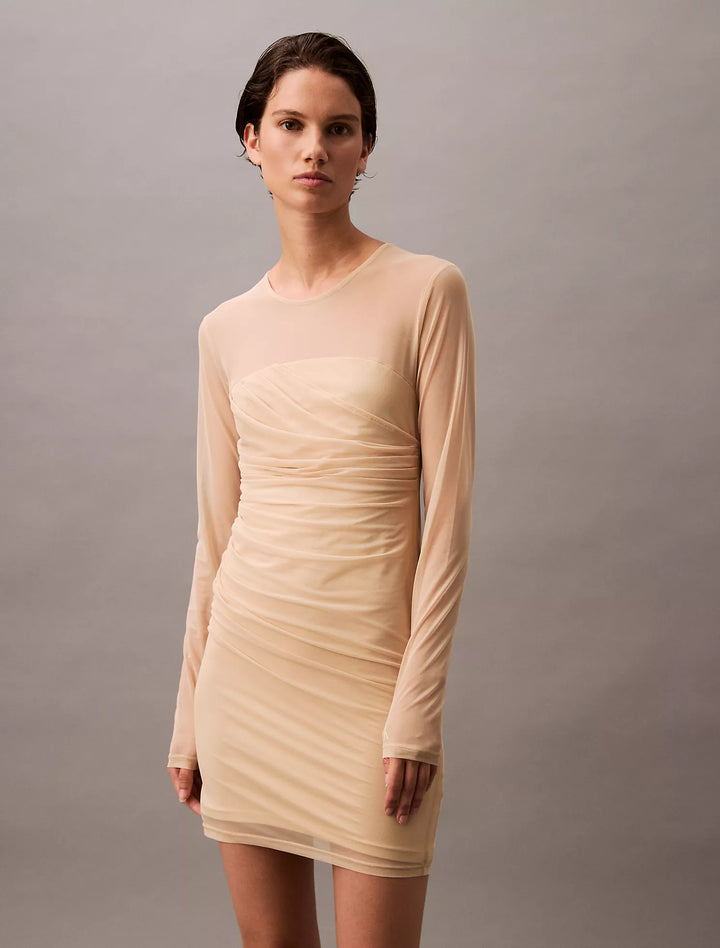 Calvin Klein Layered Mesh Mini Dress