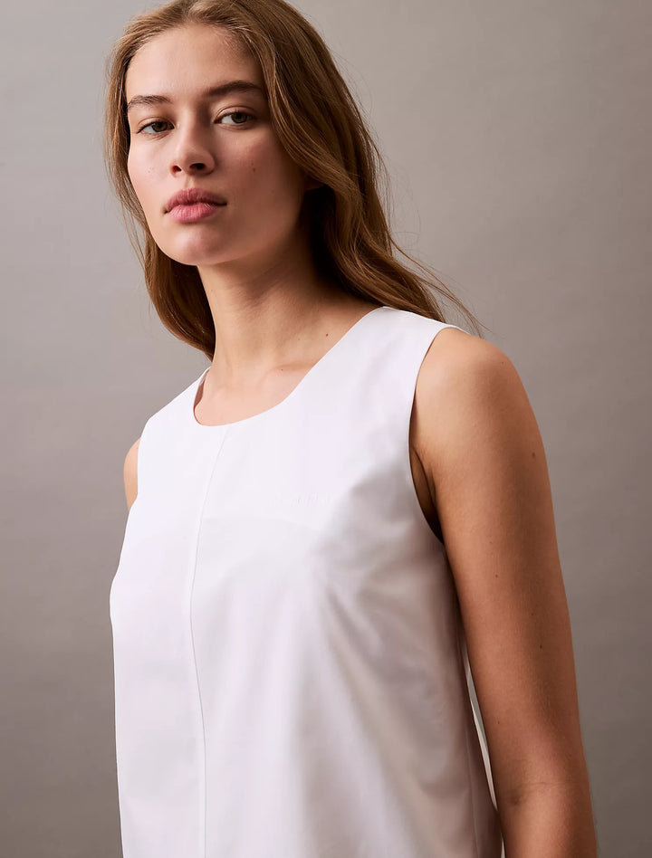 Calvin Klein Cotton Poplin Sleeveless Mini Dress