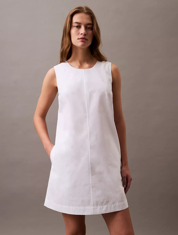 Calvin Klein Cotton Poplin Sleeveless Mini Dress