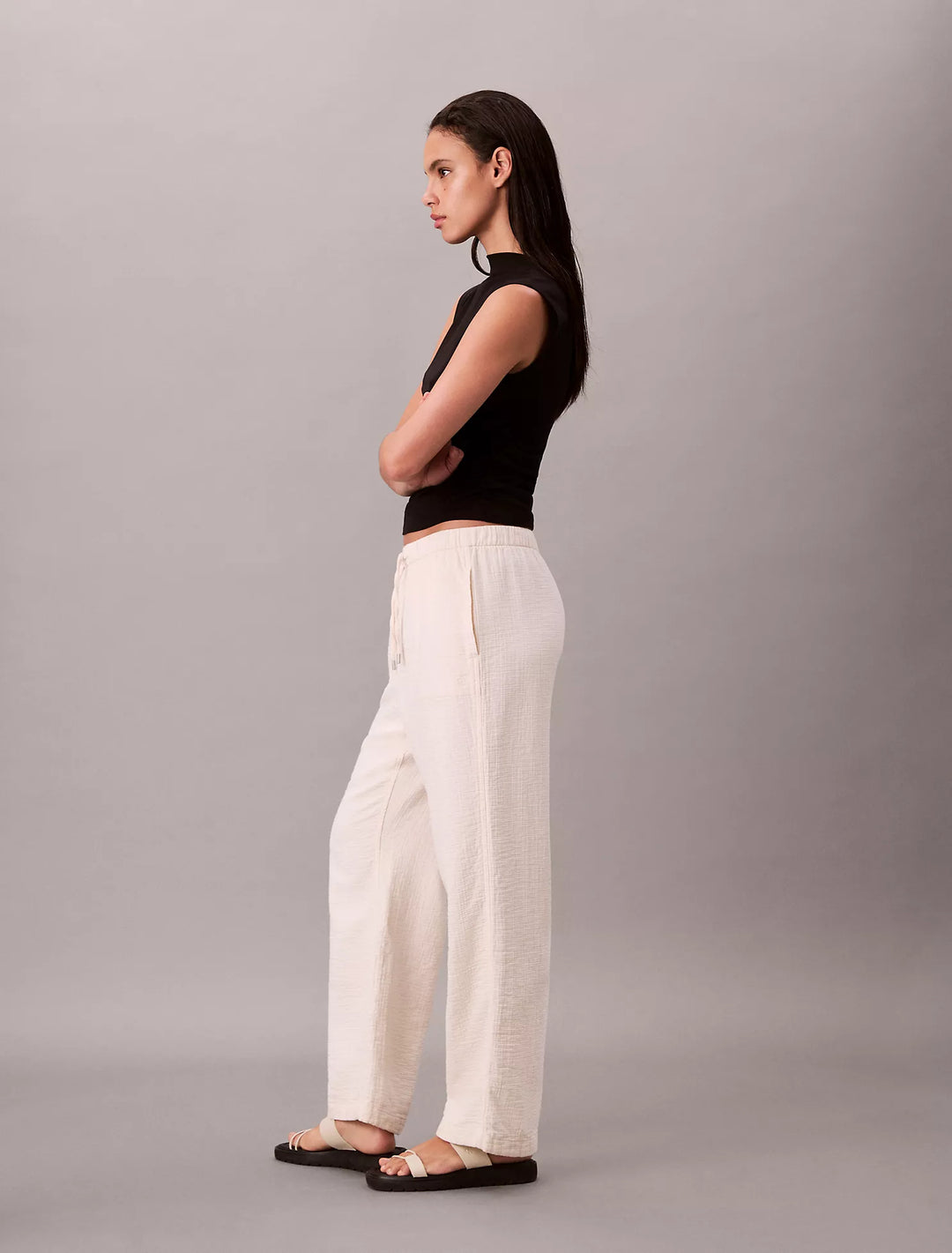 Calvin Klein Double Gauze Pull-On Pants