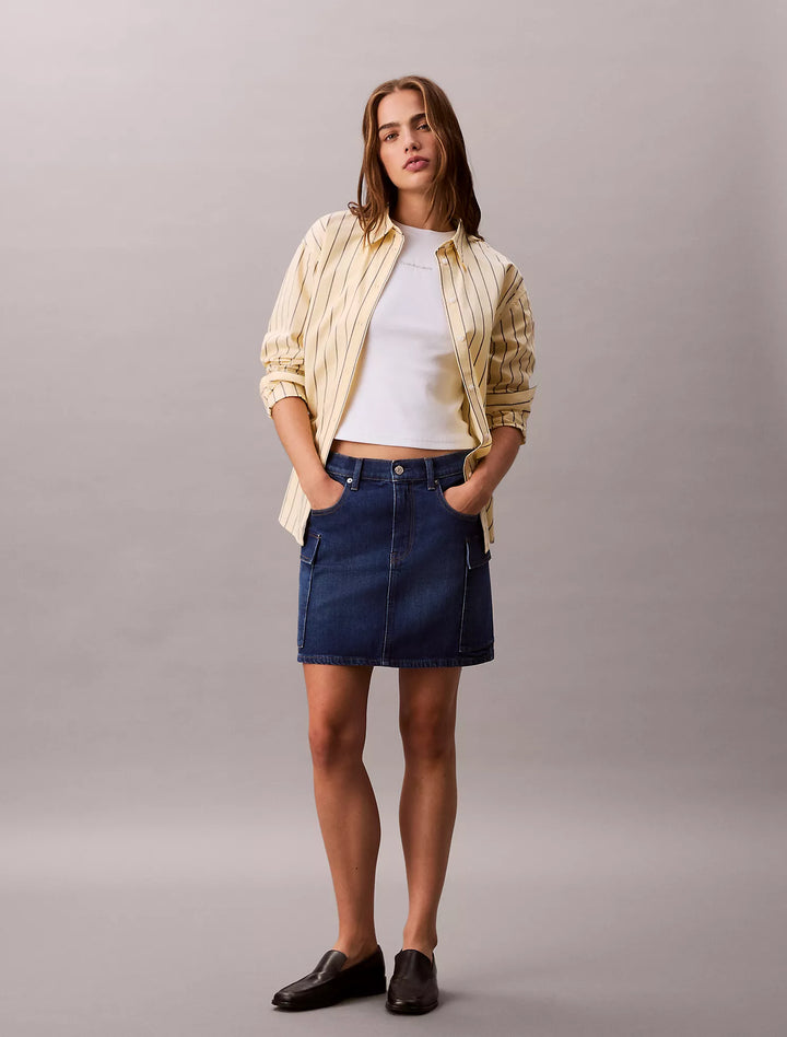 Calvin Klein Denim Cargo Mini Skirt
