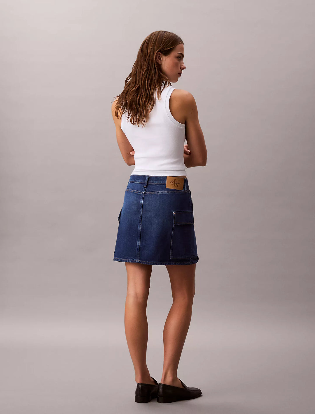 Calvin Klein Denim Cargo Mini Skirt