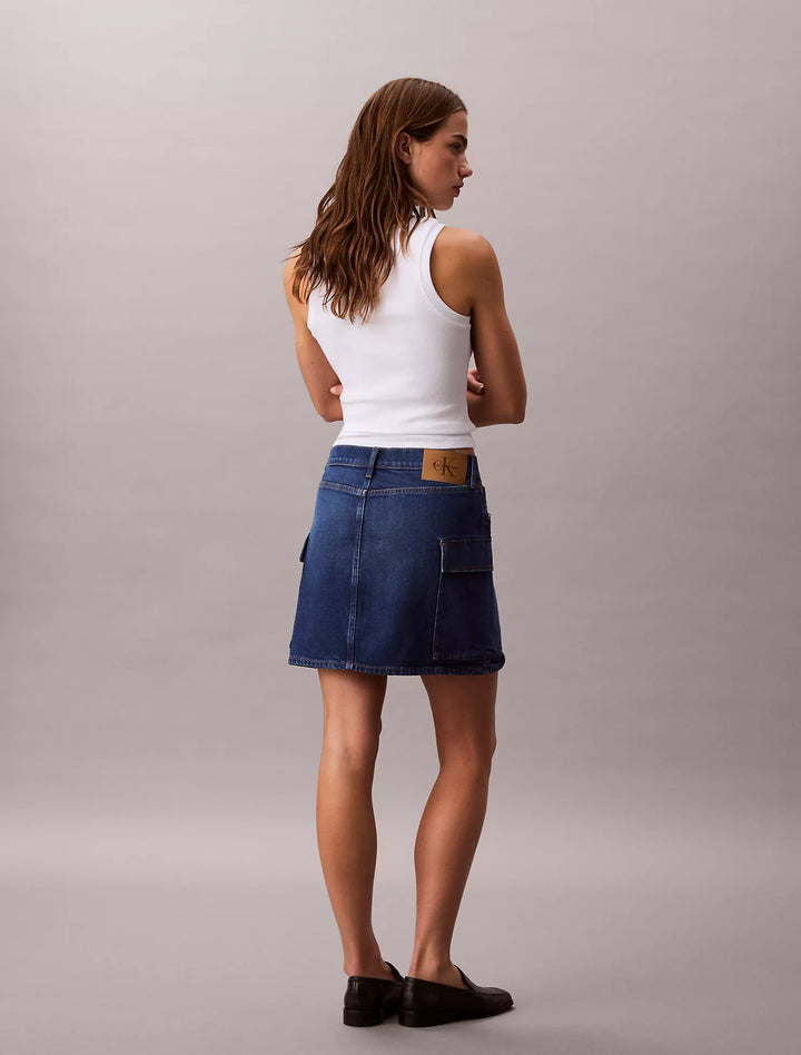 Calvin Klein Denim Cargo Mini Skirt