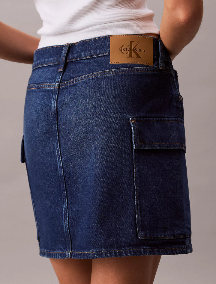 Calvin Klein Denim Cargo Mini Skirt