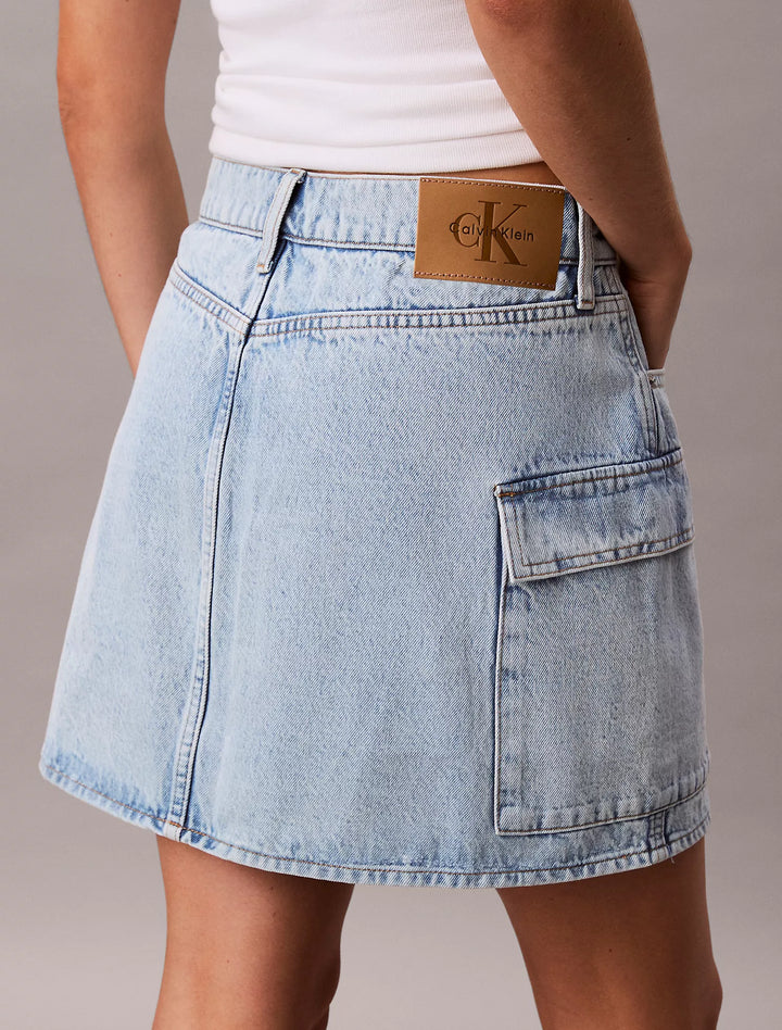 Calvin Klein Denim Cargo Mini Skirt