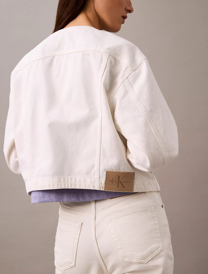 Calvin Klein Cropped Denim Trucker Jacket
