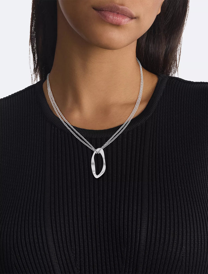 Calvin Klein Round Organic Shape Pendant Necklace