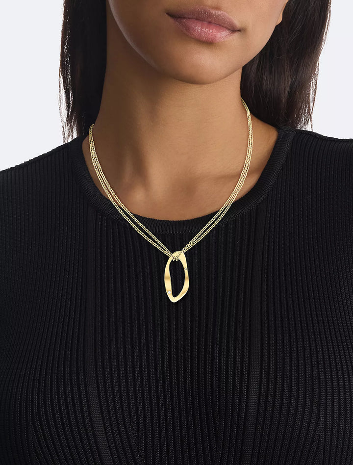 Calvin Klein Round Organic Shape Pendant Necklace