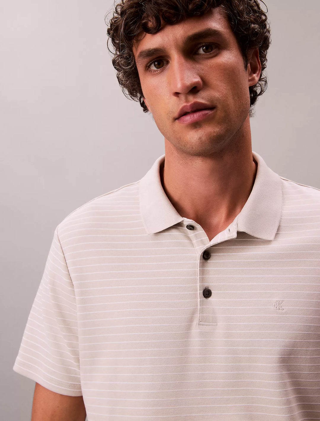 Calvin Klein Cotton Blend Stripe Classic Polo Shirt