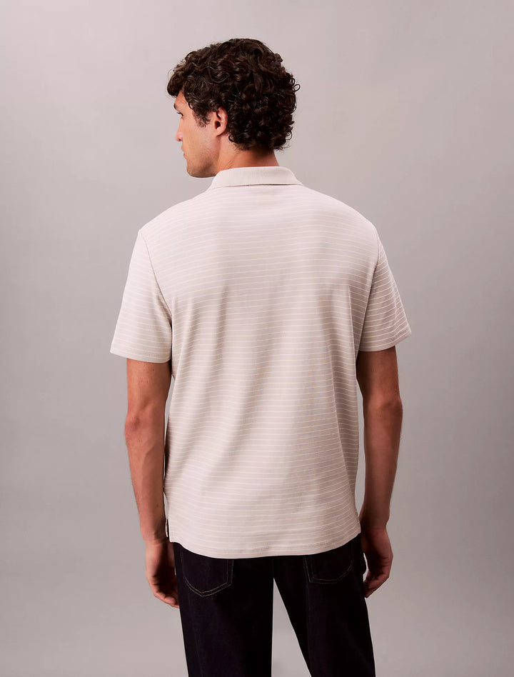 Calvin Klein Cotton Blend Stripe Classic Polo Shirt