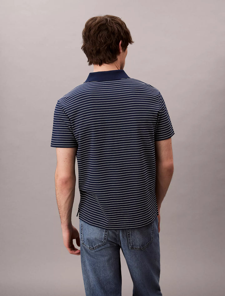 Calvin Klein Cotton Blend Stripe Classic Polo Shirt