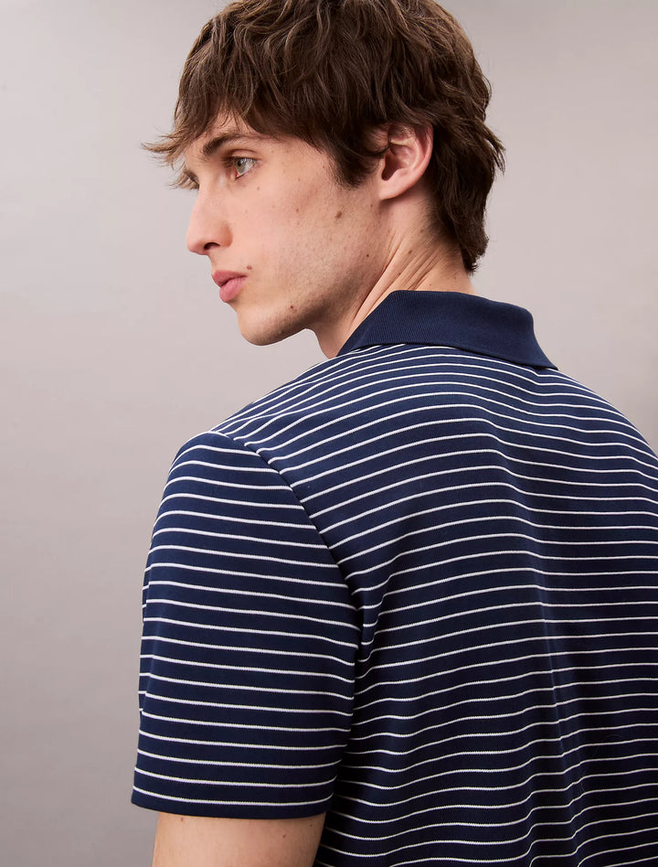 Calvin Klein Cotton Blend Stripe Classic Polo Shirt