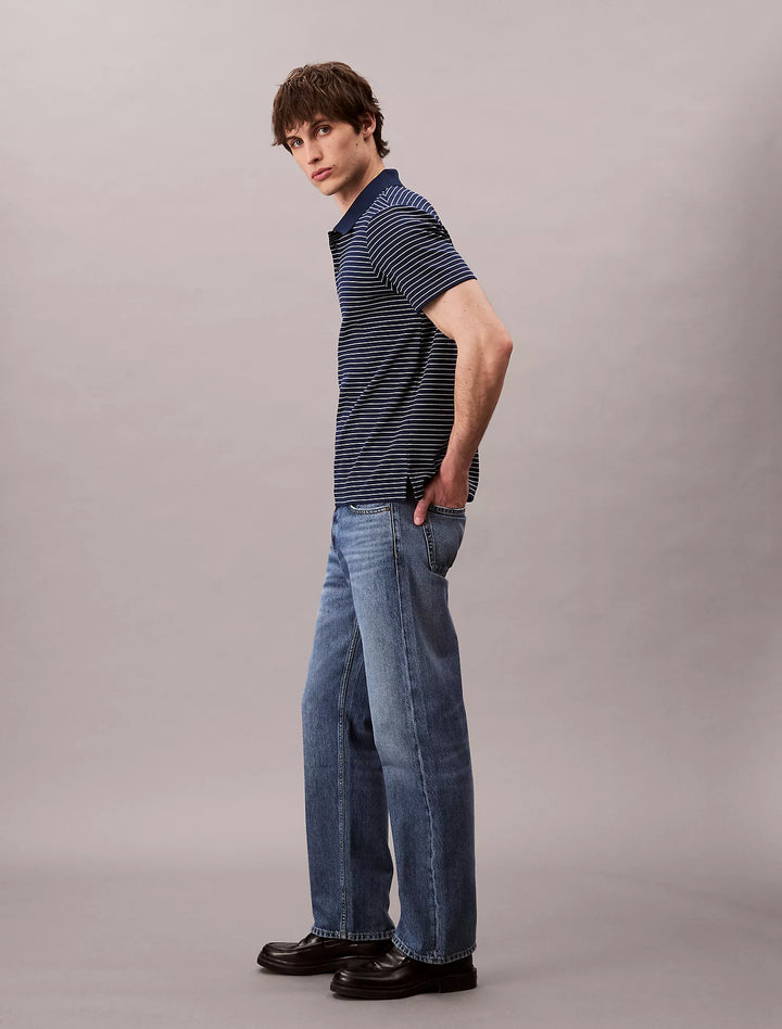 Calvin Klein Cotton Blend Stripe Classic Polo Shirt