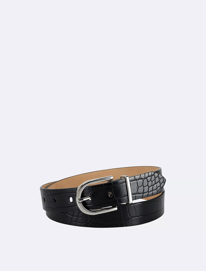 Calvin Klein Textured Round Buckle Belt