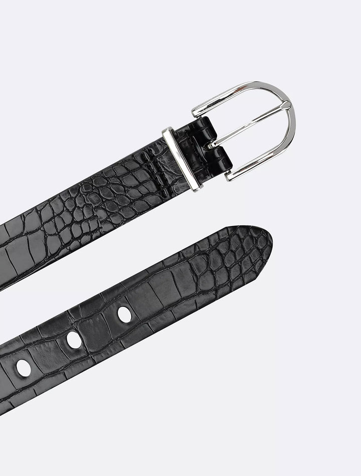 Calvin Klein Textured Round Buckle Belt