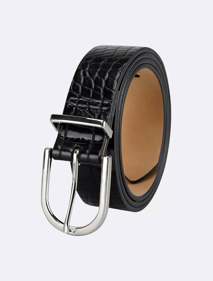 Calvin Klein Textured Round Buckle Belt