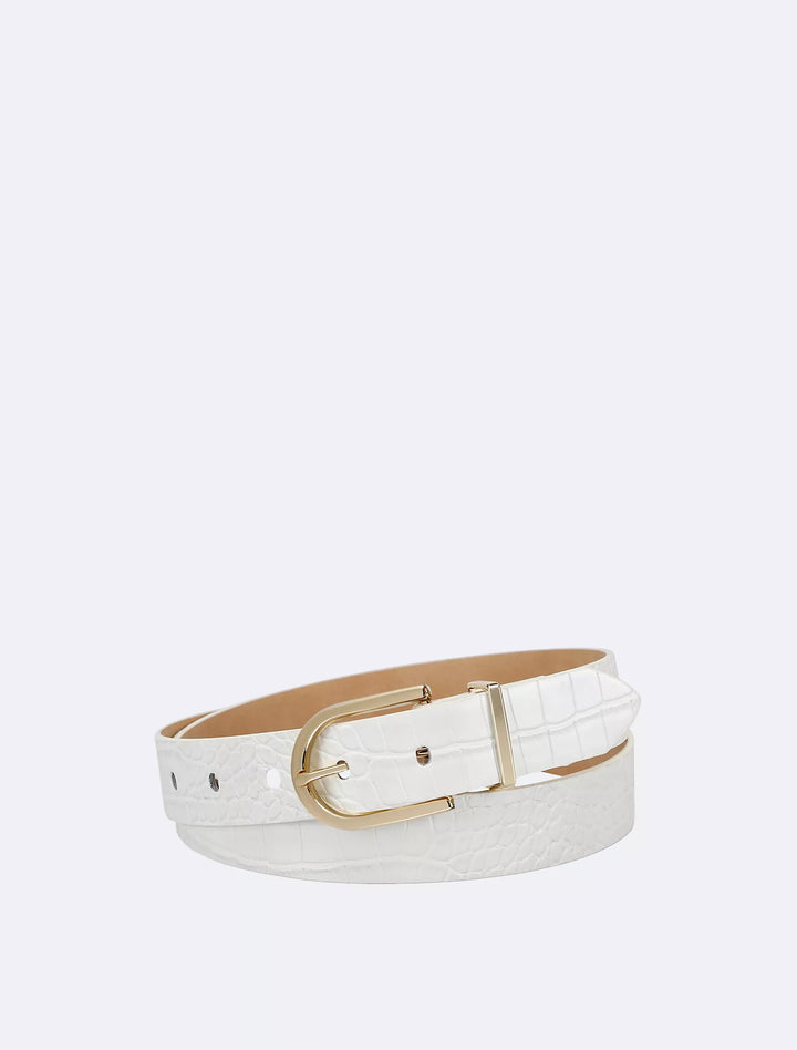 Calvin Klein Textured Round Buckle Belt